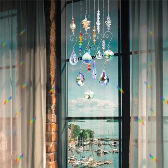 Crystal Suncatchers, RIFNY Hanging Crystals Ornament Sun Catcher with Chain - Picture 2 of 7